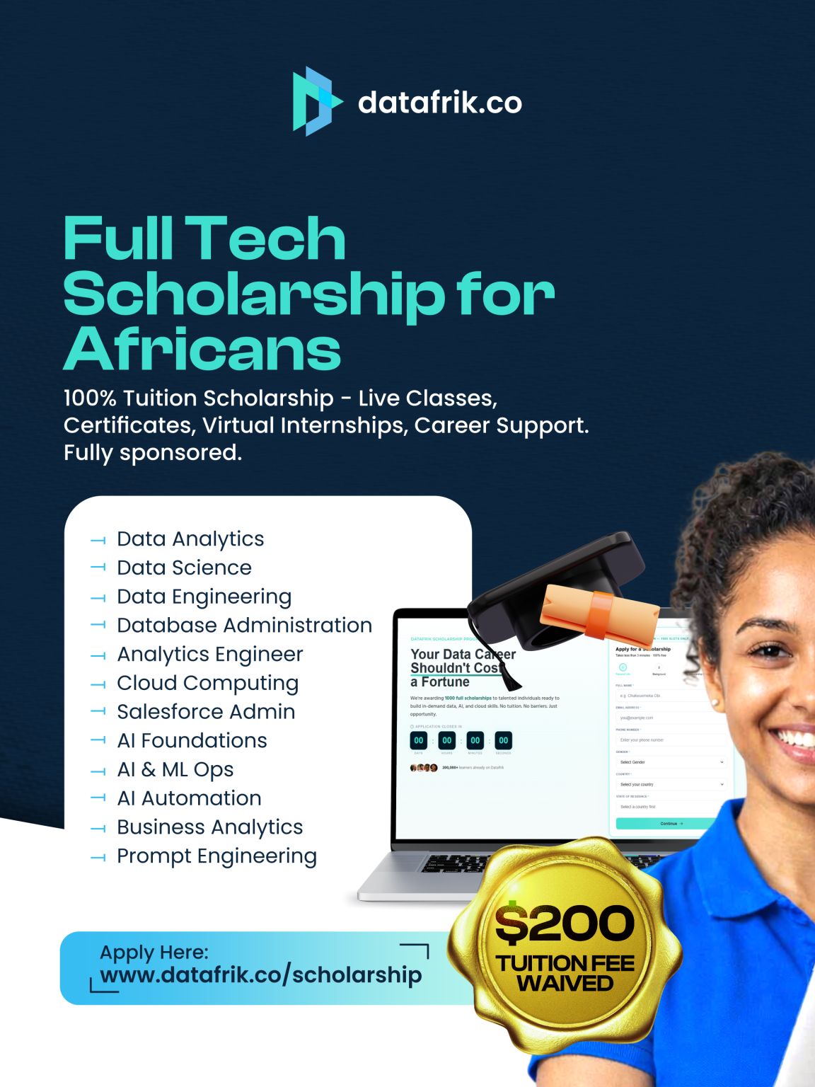 Datafrik Opens Applications for Fully Sponsored Tech Scholarship for Africans