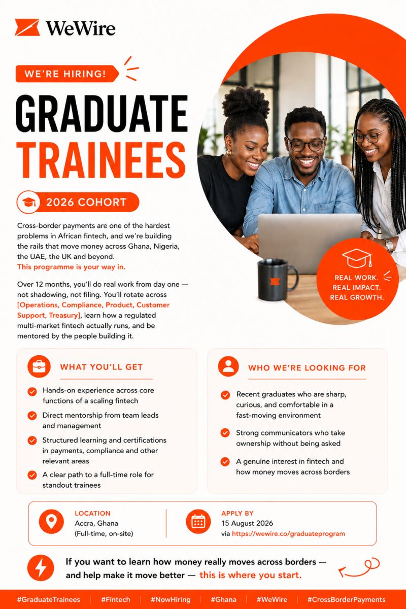 WeWire Graduate Trainee Programme 2026 is Open!